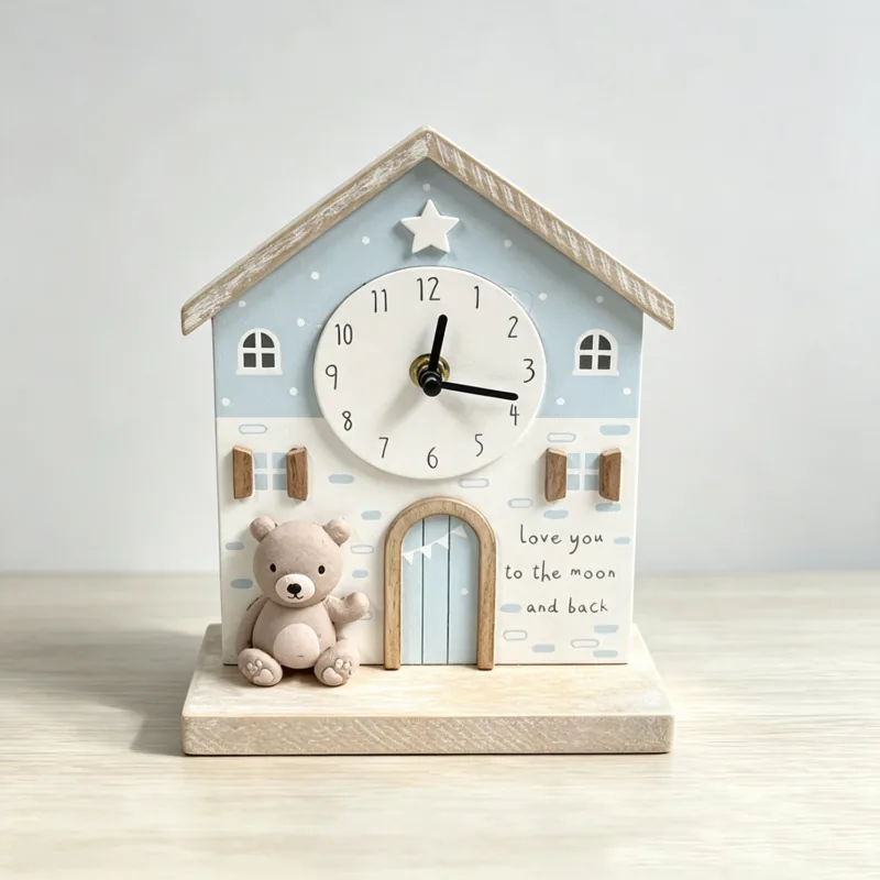 Wooden House Shaped Nursery Clock - Baby & Kids - lif...