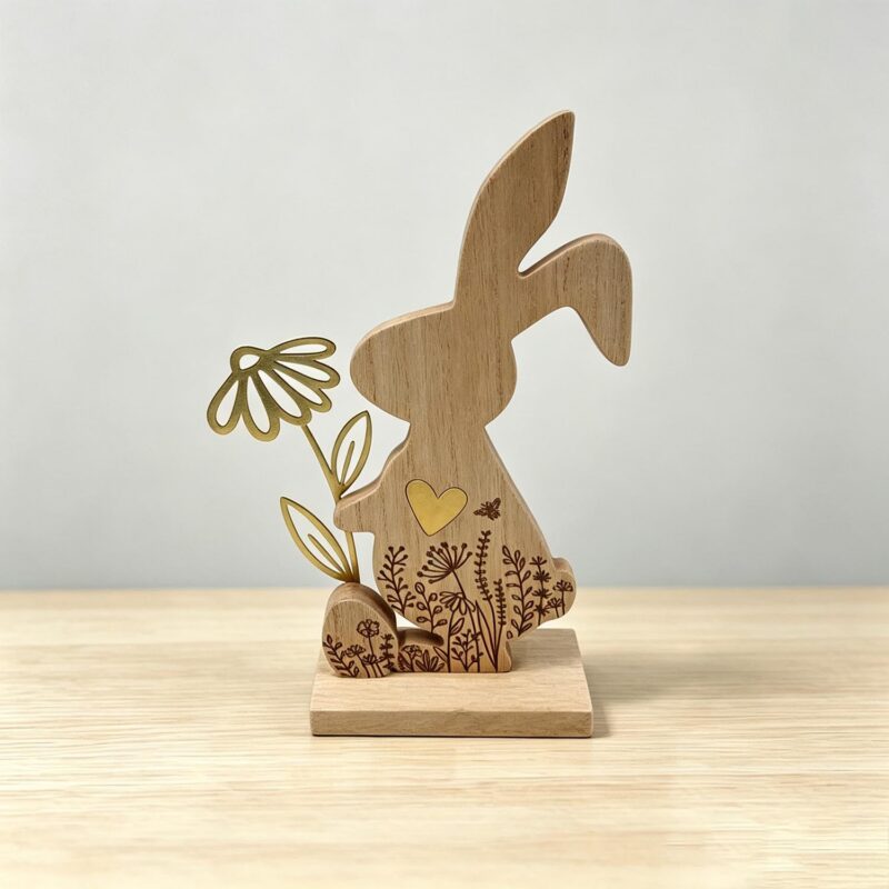 Wooden Rabbit Table‑top Ornament - Easter - life-deco.com