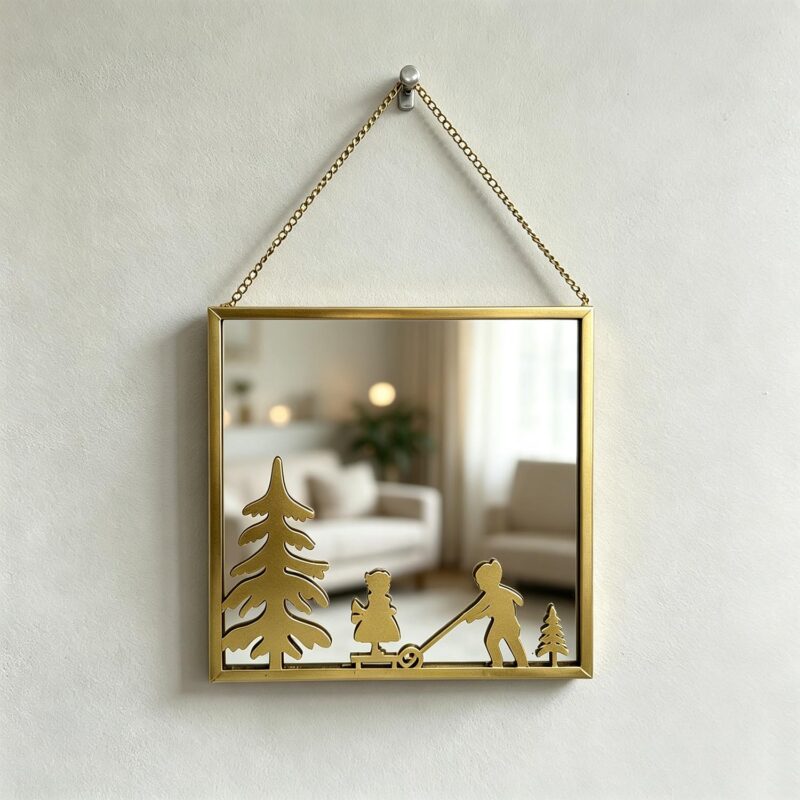 Metal Hanging Mirror Wall Ornament - winter - life-deco.com