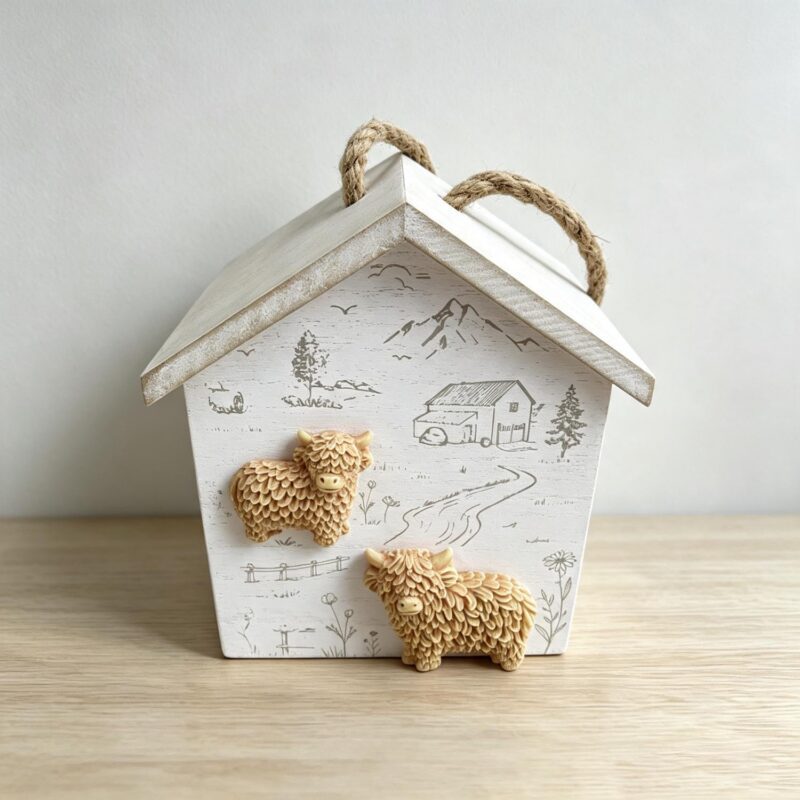 Wooden House Hanging Ornament - Farmhouse & Country -...