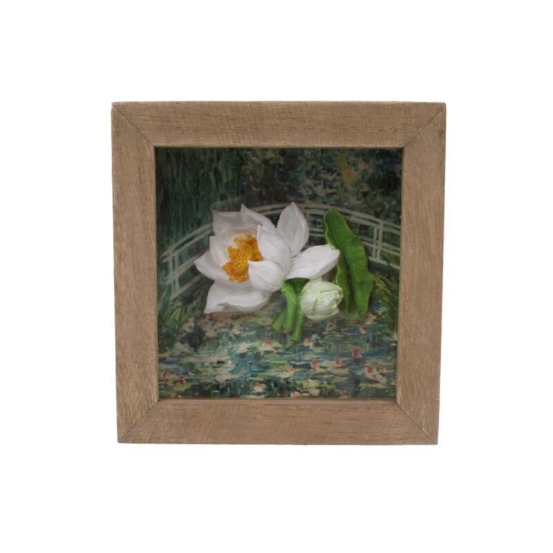 3D White‑Lotus Shadow‑Box Frame - Garden Décor - life-deco.com