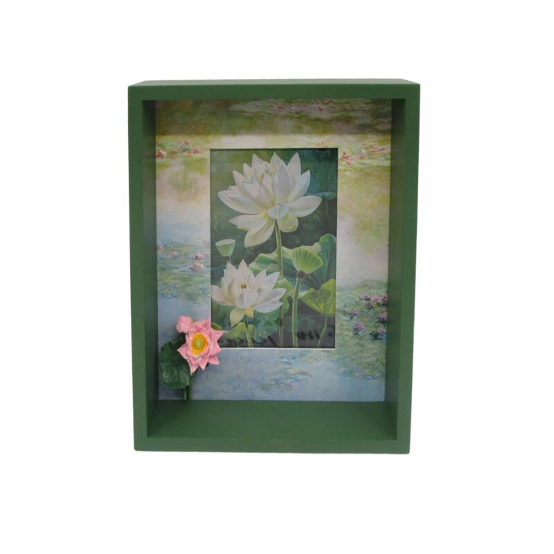 3D Lotus Shadow‑Box Frame - Garden Décor - life-deco.com