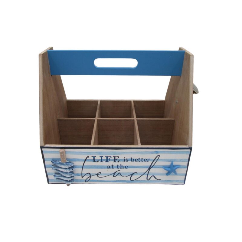Wooden Divided Storage Box - Coastal (Summer) - life-deco...