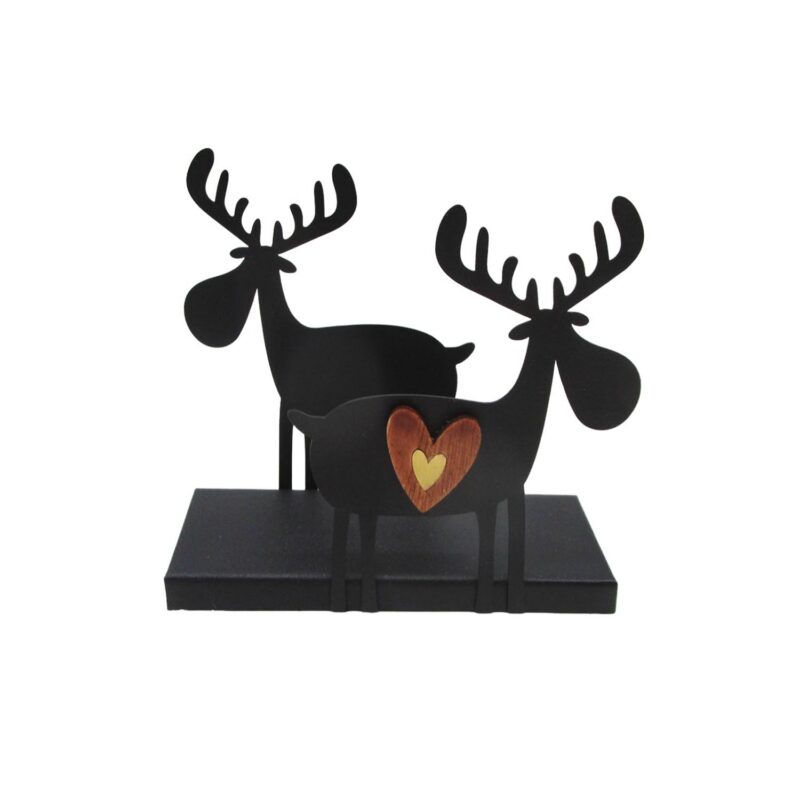 Ornamento da tavolo in metallo "Double Moose" - Natale - life-d...