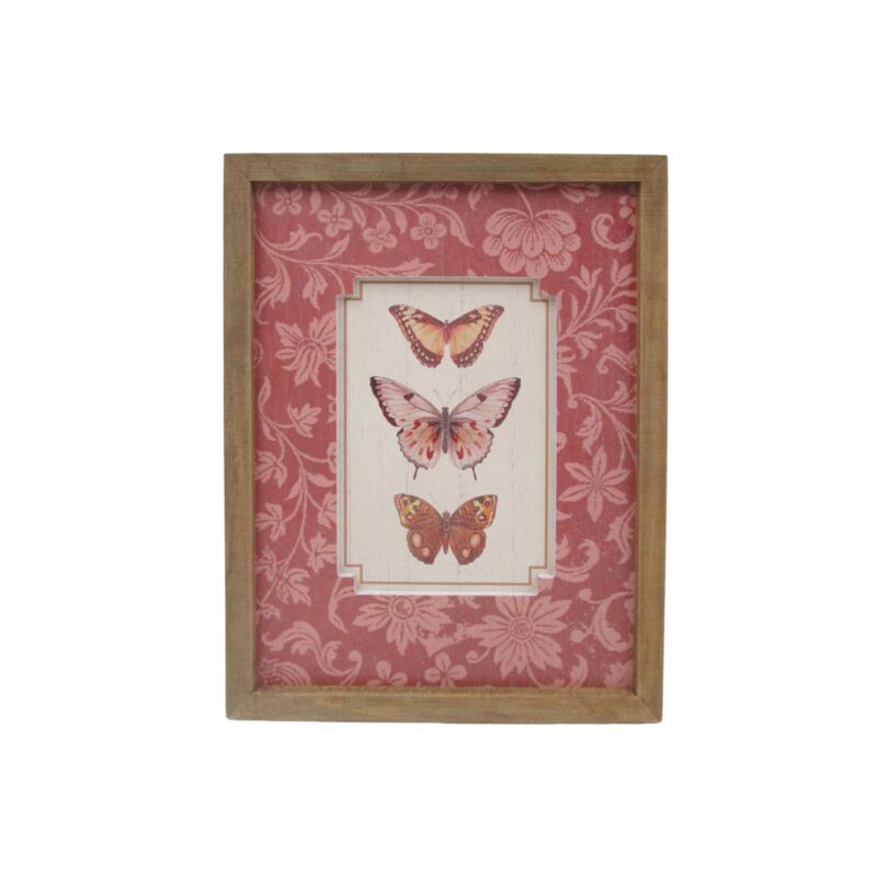 Wooden Framed Butterfly Wall Art - Garden Décor - life-d...