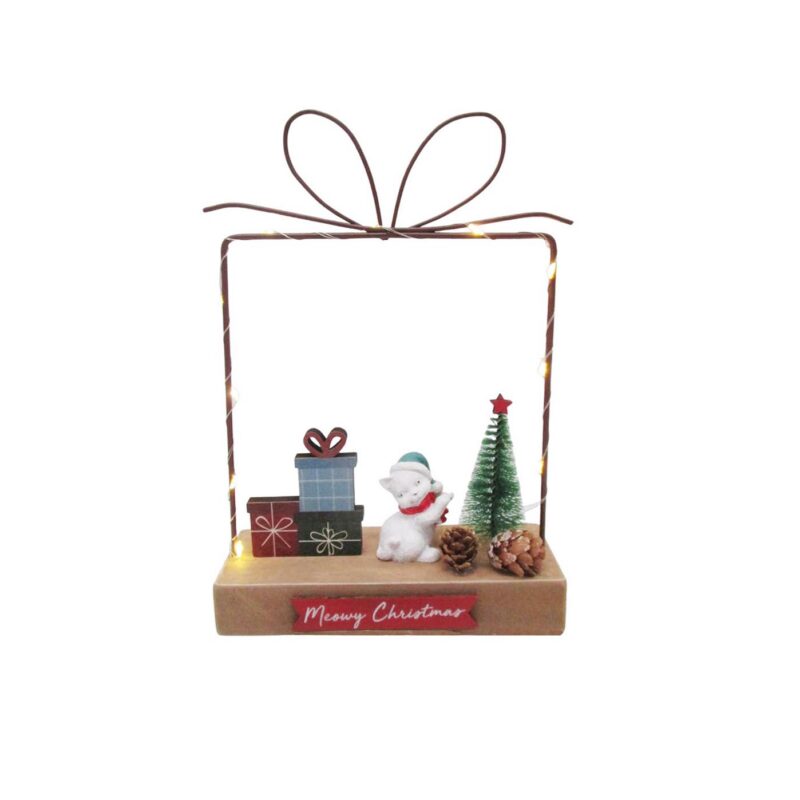 Gift-Frame Cat Light-Up Table Ornament - Christmas - life-deco.com