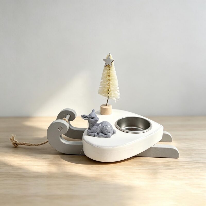 Wooden Sleigh Tealight Holder - Christmas - life-deco.com