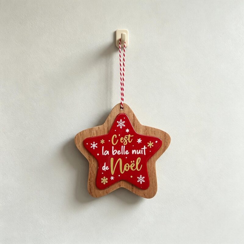 Double‑Layer Star‑Shaped Wooden Christmas Hanging Ornament - Christmas - life-deco.com