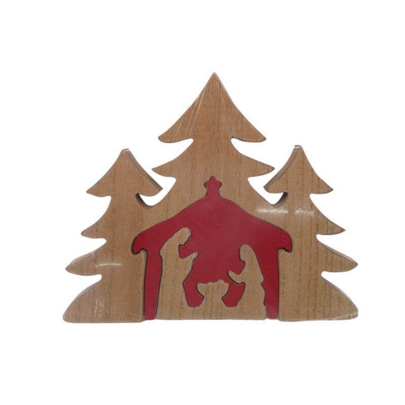 Wooden Puzzle‑Style Nativity Tree Decor - Spiritual & Religious - life-deco.com