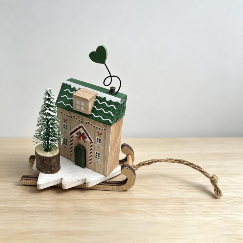Wooden Sled Christmas Table‑top Ornament - Christmas - ...
