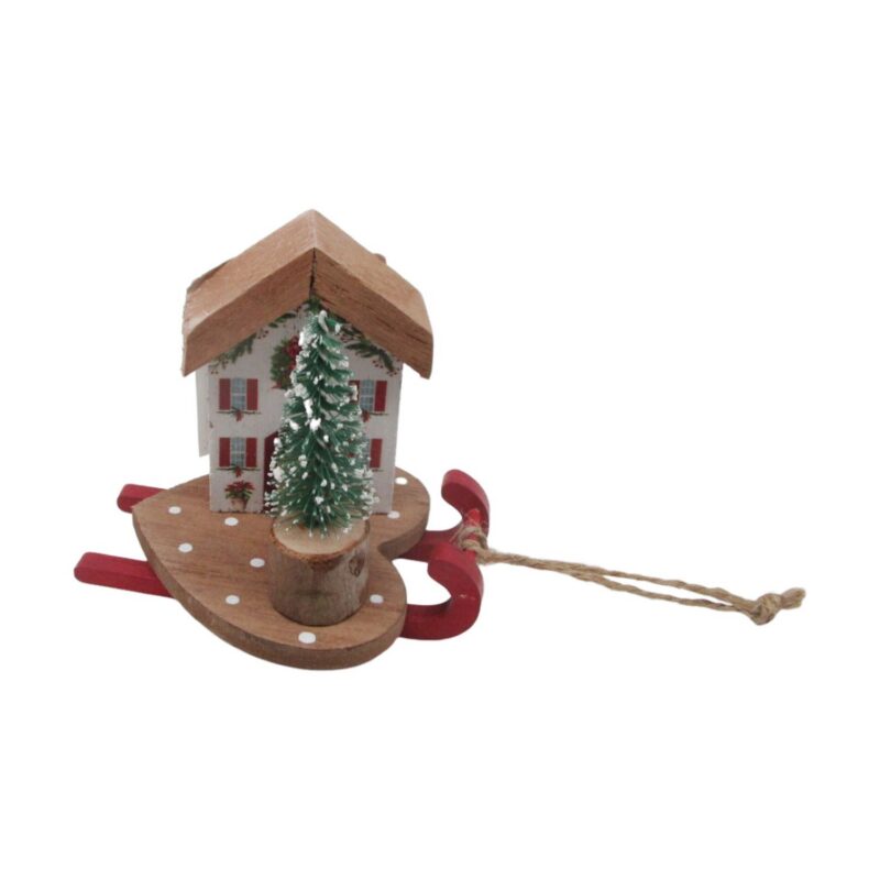 Wooden Sled Christmas Table‑top Ornament - Christmas - life-deco.com