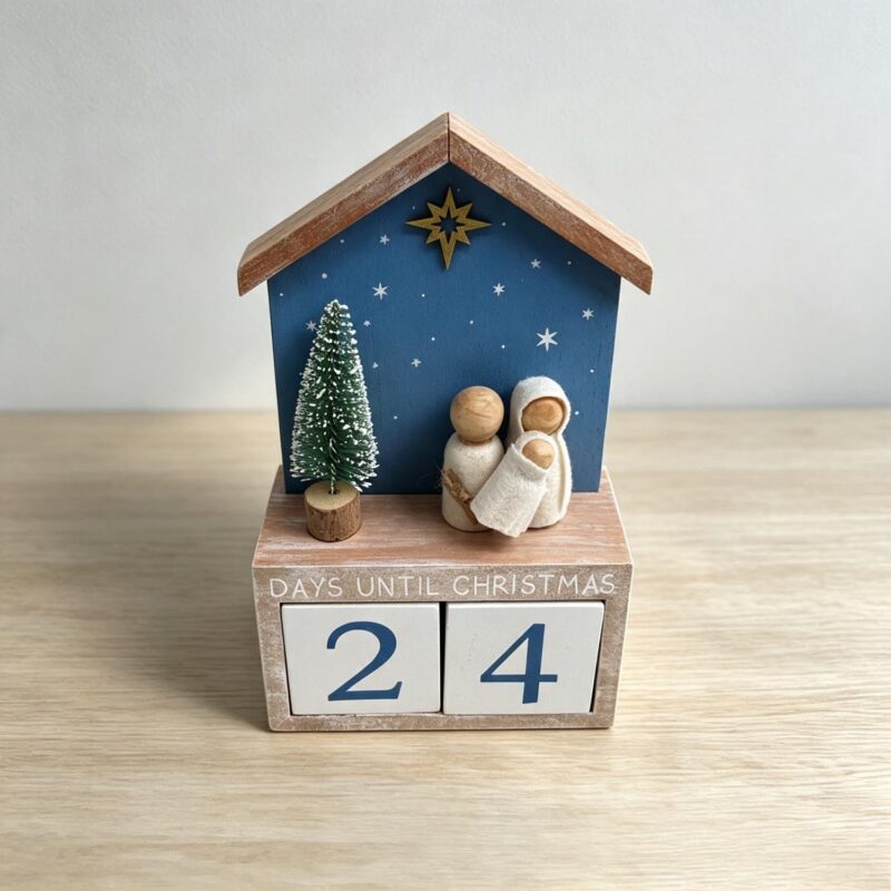 Wooden Christmas Countdown Nativity Calendar - Christmas - life-deco.com