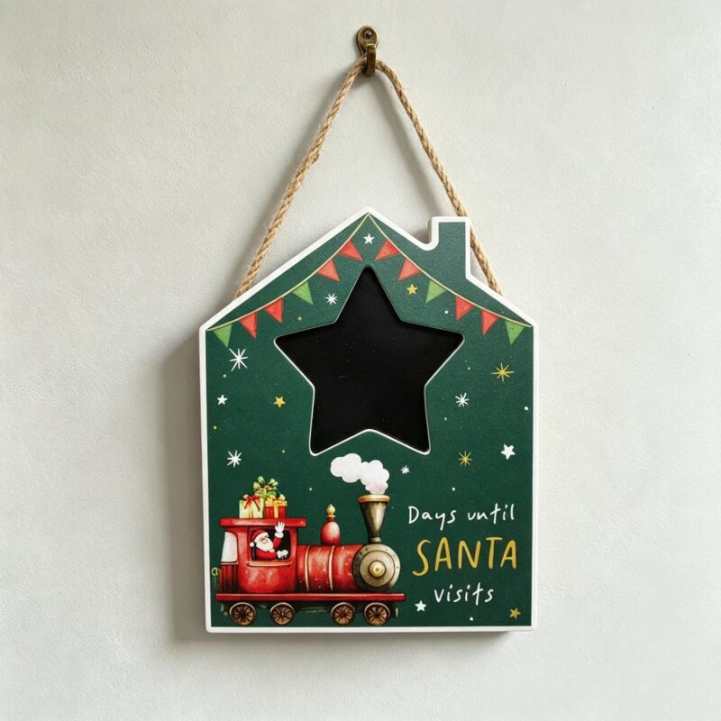 House‑Shaped Chalkboard Christmas Countdown Hanging Plaque - Christmas - life-deco.com