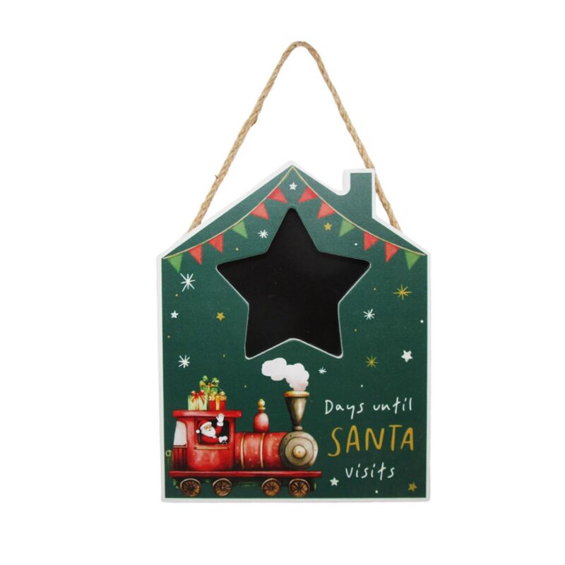 House‑Shaped Chalkboard Christmas Countdown Hanging Plaque - Christmas - life-deco.com
