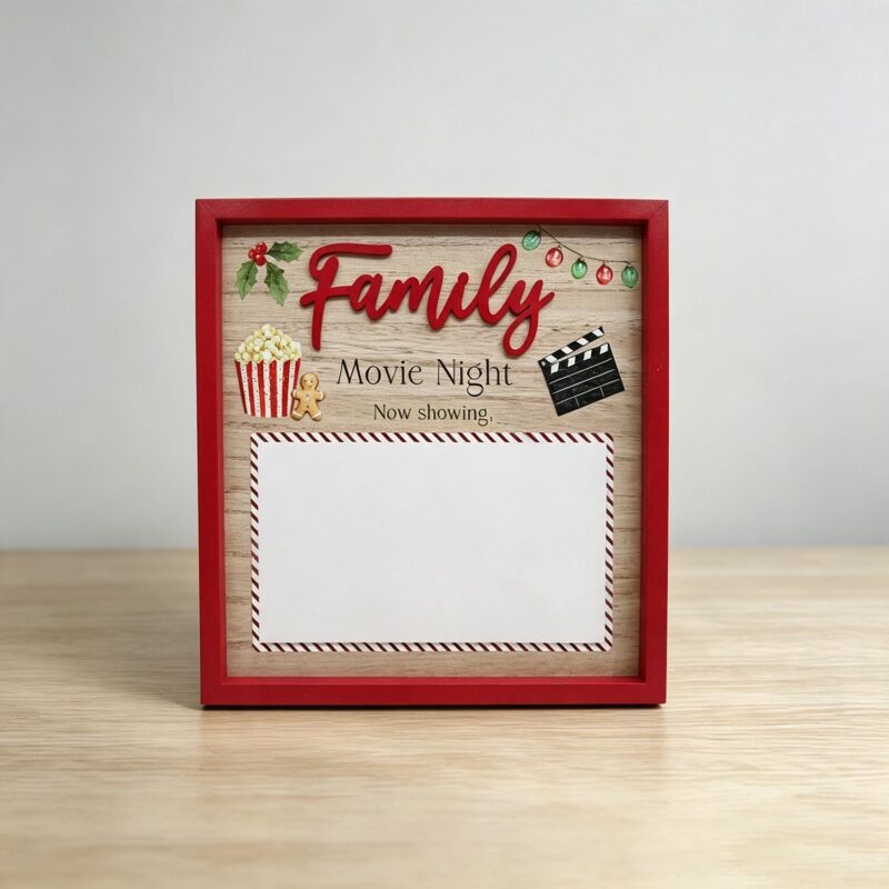 Family Movie Night Writable Frame Sign - Christmas - life...