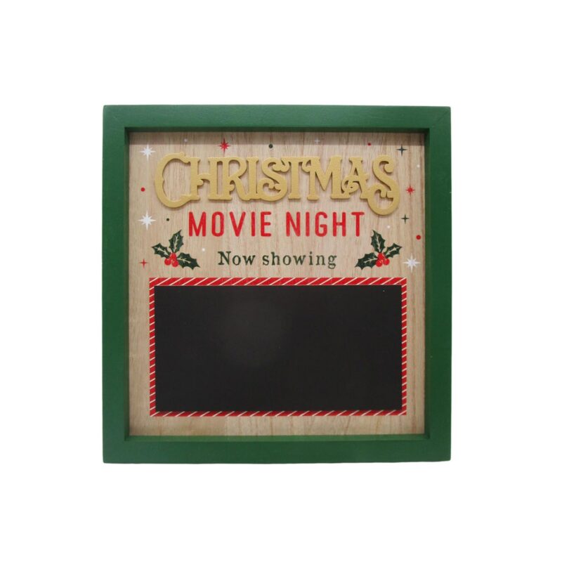 Christmas Movie Night Chalkboard Frame Sign - Christmas -...