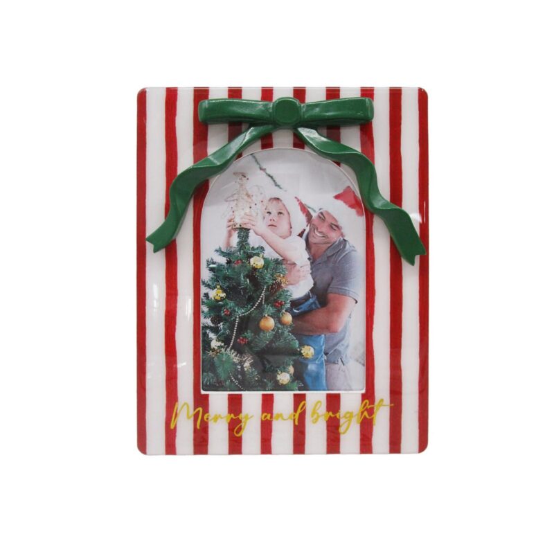 Moldura de Natal com riscas verticais em resina epóxi - Chris...