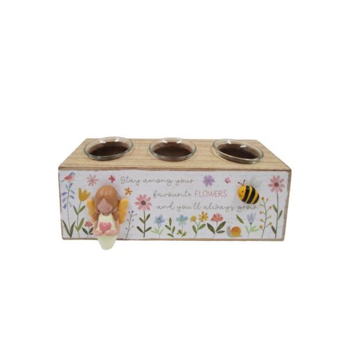 Wooden Tealight Holder - Love & Friendship - life-deco.com