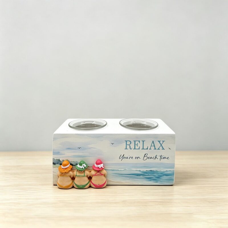 White 2-Hole Candle Box - Coastal (Summer) - life-deco.com