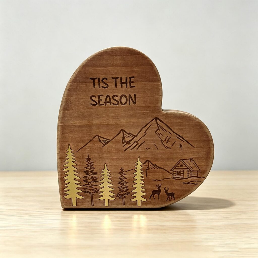 Heart-Shaped Wooden Sign - Christmas - life-deco.com