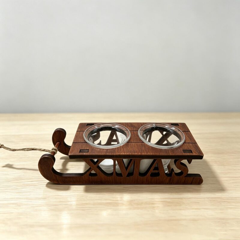 Wooden Sleigh-Shaped Two-Hole Decor Piece - Christmas - ...