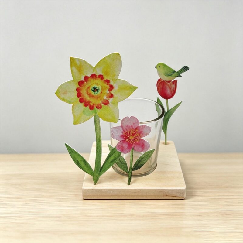 Wooden Tealight Holder - Spring - life-deco.com
