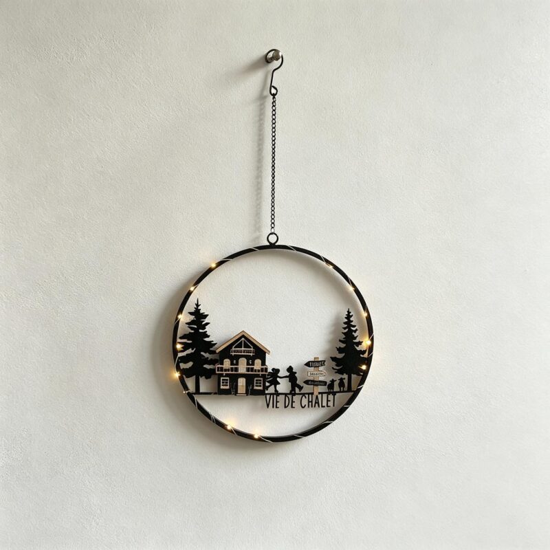 Illuminated Round Hanging  Decor - winter - life-deco.com