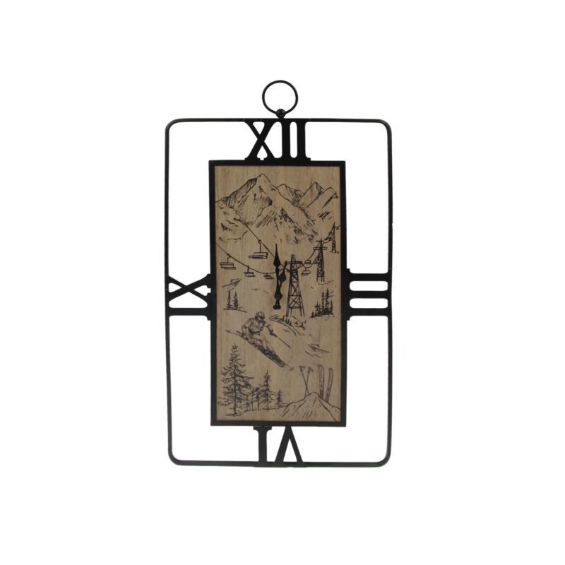 Reloj de pared de metal y madera - invierno - life-deco.com