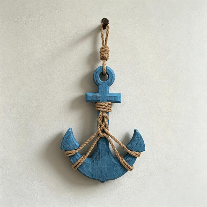 Blue Distressed Anchor Hanging - Coastal (Summer) - life-deco.com